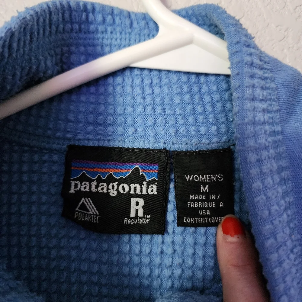 PATAGONIA x VINTAGE 90's USA Made 1/4 Zip Regulator Fleece Jacket in blue M‎ - Picture 7 of 7
